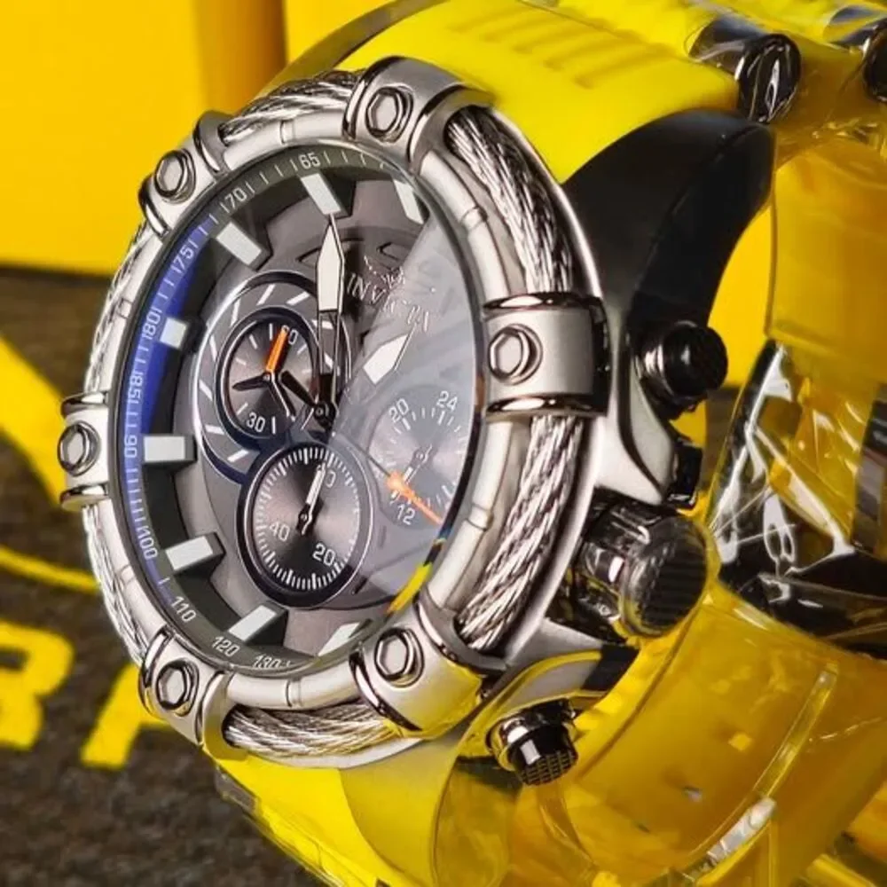 Invicta Bolt 49811 Zeus Chronograph 52mm Yellow Silver Men’s Watch